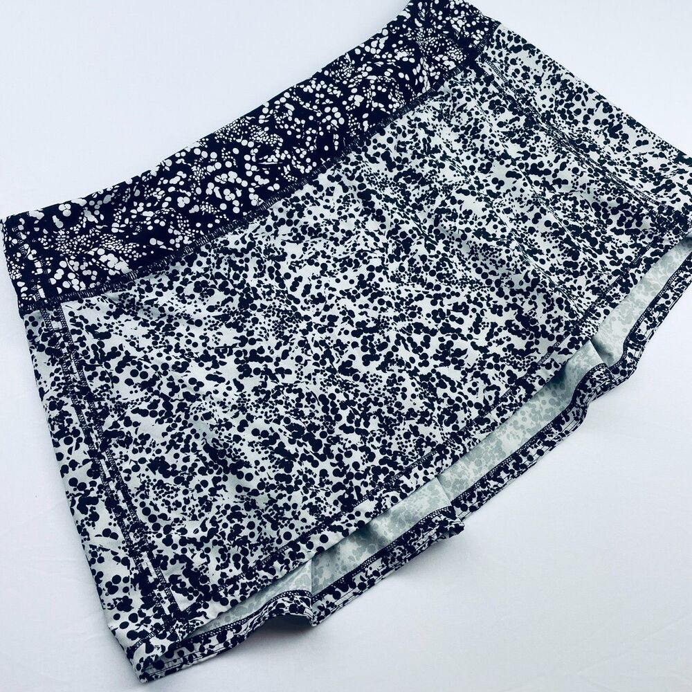 ~ Lululemon 10 Pace Rival Skirt Tennis Pickleball FlawNoShorts Black White - Picture 16 of 16